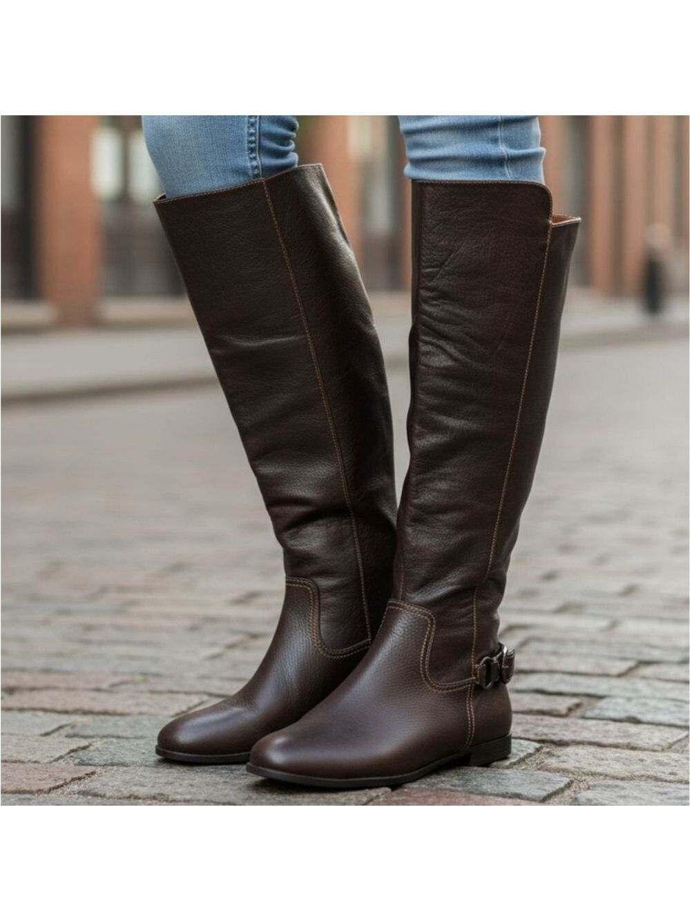 Sofft Claremont Brown Leather Equestrian Knee High Riding Boots, Size 9.5M